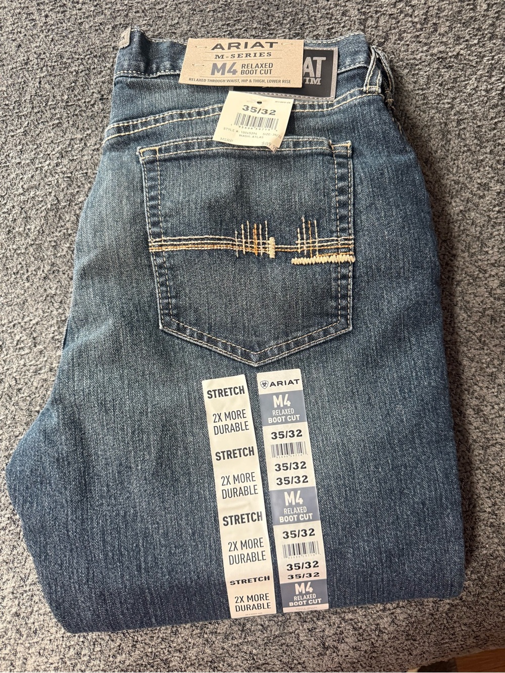 Ariat M4 Relaxed Bootcut Jeans in Medium Blue Denim
